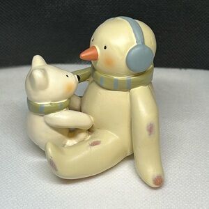 Cute BONNIE LYNN PEACE IN THE MEADOW CHRISTMAS SNOWMAN & BABY POLAR BEAR 🎄